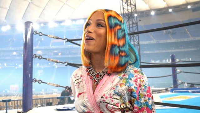 Mercedes Moné looks on inside an empty Tokyo Dome ahead of Wrestle Kingdom.